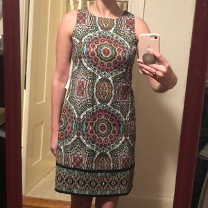 Summery, floral/paisley, colorful non-fitted dress